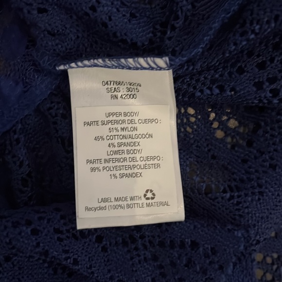 Blue women’s top from Joe Boxer Size XL. Button back/see through top. - Picture 9 of 10